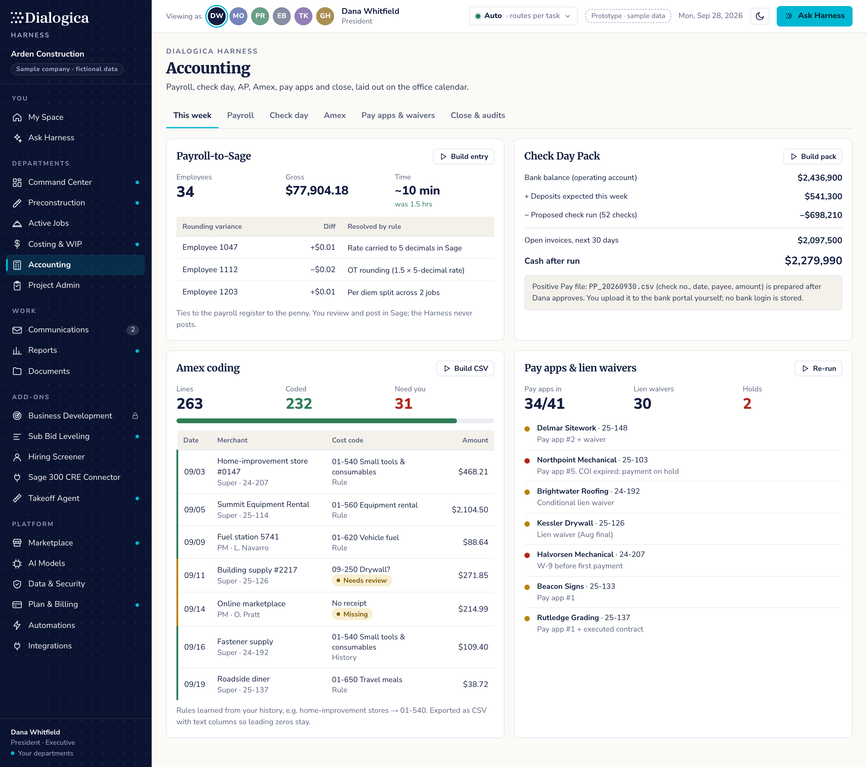 Accounting: This week screen